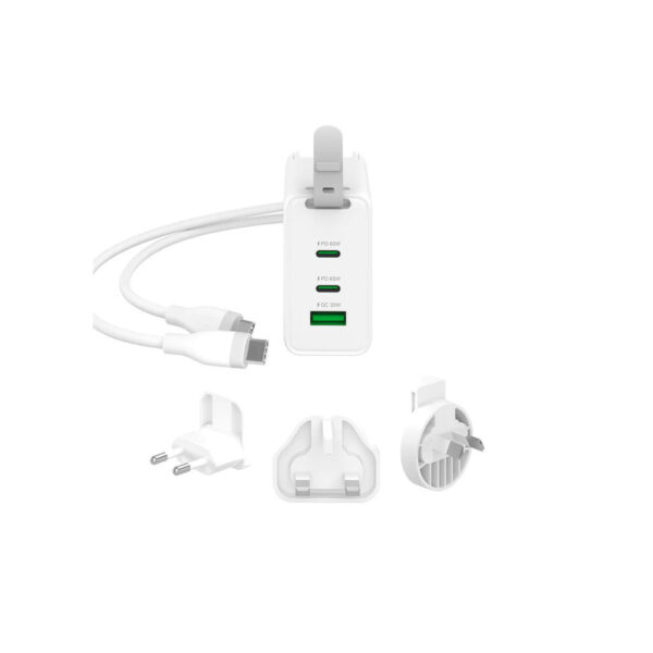 J5Create JUP3565CV 65W GaN USB-C 3-Port Traveler Pack Charger