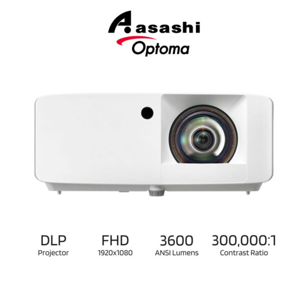 Optoma AZH360ST Short Throw Projector, 3600 Lumens, 300,000:1 Contrast Ratio, DuraCore LASER Full HD Resolution