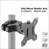 Brateck LDA35-110 17” - 32”, Tilt +-30°, Swivel +-90°, Rotate 360°, Max 8kg Pole Mount Monitor Arm