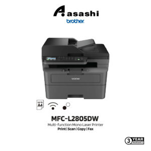 Brother MFC-L2805DW A4 AIO Laserjet Printer (Print 34ppm/Scan/Copy/Fax/PC Fax/Duplex/Wireless/ADF/3yrs Onsite)