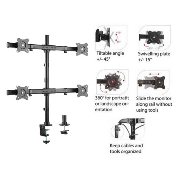 Brateck LDT08-C04 Elegant Aluminum LCD VESA Desk Mounts 13" to 27" TV Bracket
