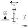 Brateck T1040T Versatile & Compact Steel TV Cart with top and centre shelf for 37”-70” TVs Up to 50kg - Brateck TV Stand