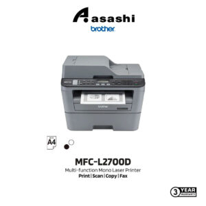 Brother MFC-L2700D A4 Laserjet Printer (Print 30ppm/Scan/Copy/Fax/PC Fax/Duplex/ADF/3yrs Onsite)