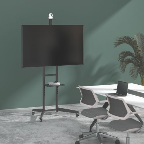 Brateck T1040T Versatile & Compact Steel TV Cart with top and centre shelf for 37”-70” TVs Up to 50kg - Brateck TV Stand