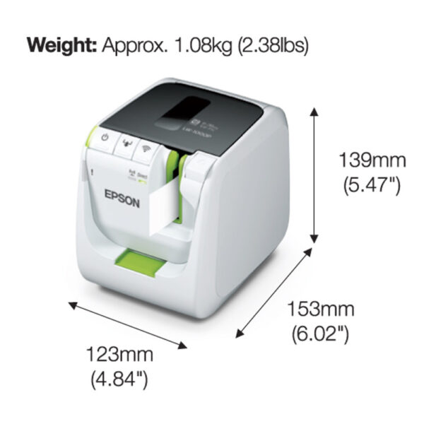 Epson LabelWorks LW-1000P Wi-Fi PC-Connectable Label Printer (Warranty 1Years + 2Years online Register)
