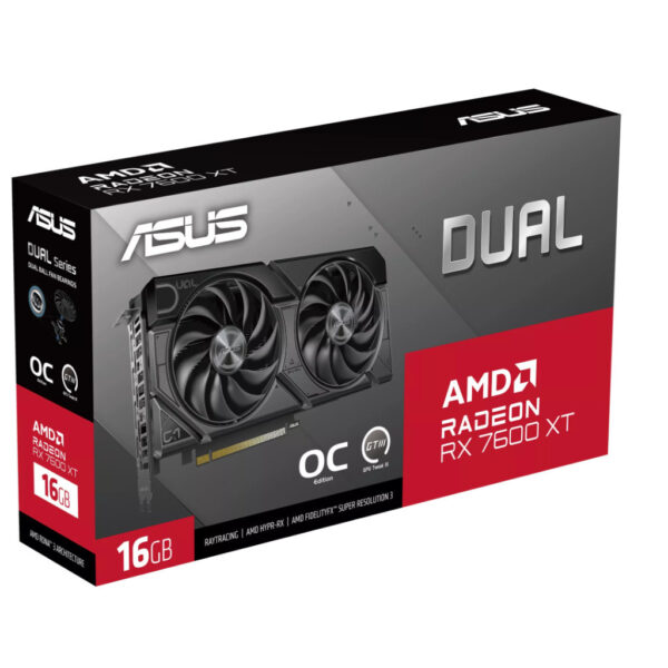 ASUS DUAL RX 7600 XT OC EDITION 16GB DDR6 GRAPHIC CARD ( DUAL-RX7600XT O16G )