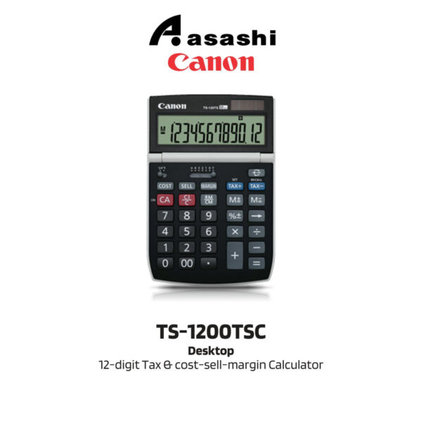 Canon TS-120TS 12 Digit tax calculation & cost-sell-margin Calculator