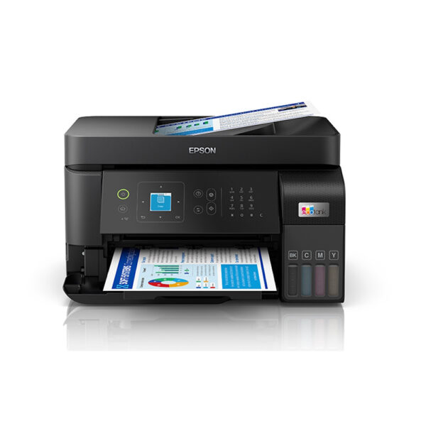 Epson L5590 Print Scan Copy, Fax, ADF, WiFi/WiFi Direct, Ethernet, Black/Color print speed 15/8ipm, Borderless 4R photo, Epson iPrint, Epson Email Print, Remote Print Driver, Apple AirPrint , Printer