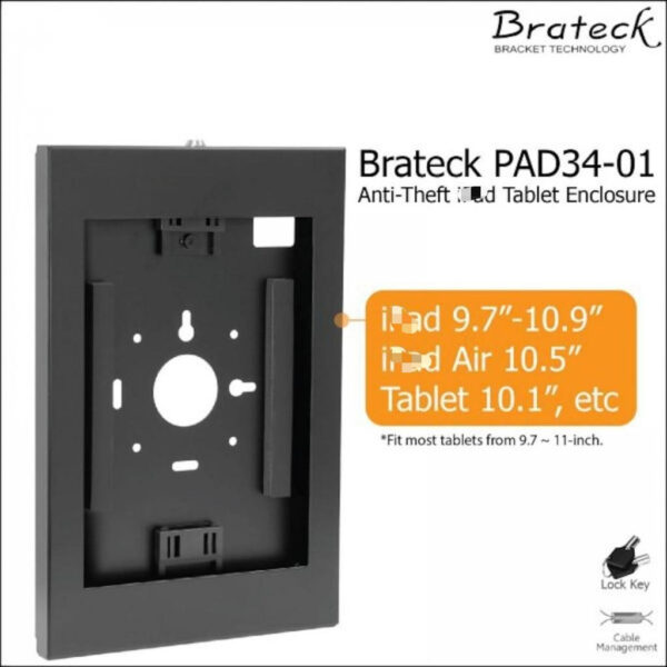 Brateck PAD34-01 Anti-Theft i-4ad Tablet Wall Mount Enclosure - Tablet Stand Enclosure