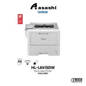 Brother HL-L6415DW A4 Mono Laser Printer (Print Up to 52ppm,Netwrok,Wireless,Duplex,3 yrs Warranty)