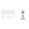 Brateck T1040T Versatile & Compact Steel TV Cart with top and centre shelf for 37”-70” TVs Up to 50kg - Brateck TV Stand
