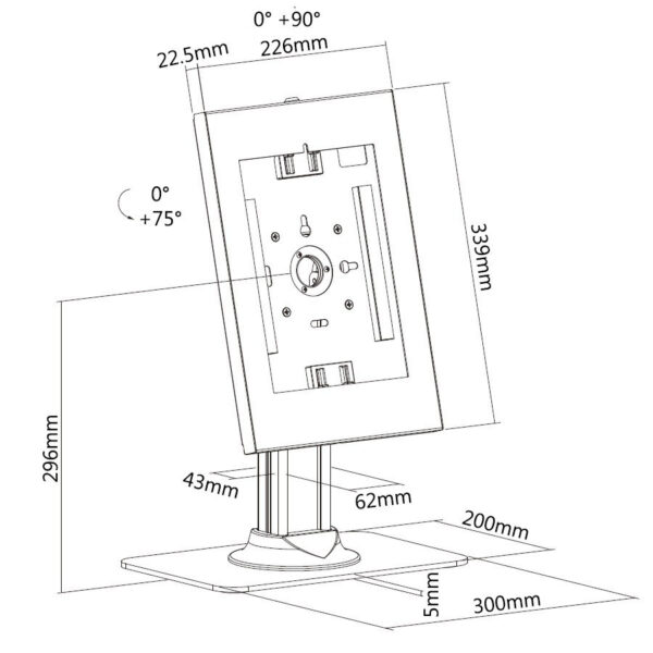 Brateck PAD34-03 Anti-Theft Tablet Kiosk, Locking Countertop Tablet Enclosure