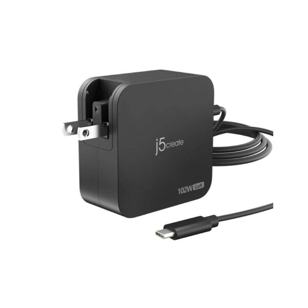 J5Create JUP25102F 102W GaN PD USBC 2-Port Charger with Changeable Plugs
