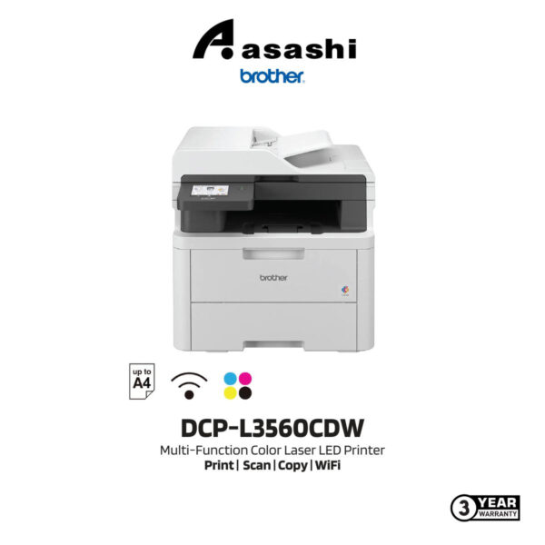 Brother DCP-L3560CDW Color Laser LED Printer (Print up to27ppm/Scan/Copy/Duplex/Wireless/ADF/3 Yrs Warranty)