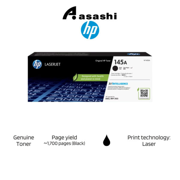HP 145A Black Original LaserJet Toner Cartridge W1450A