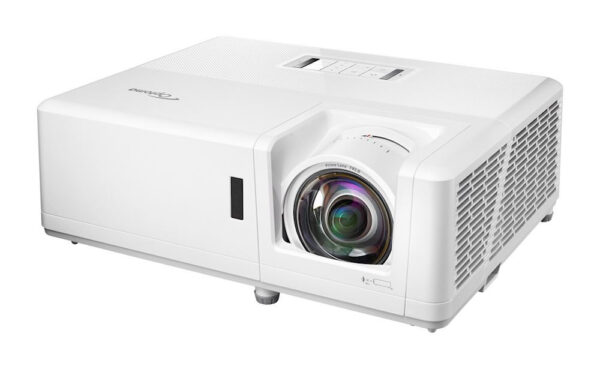 Optoma ZH406ST-W Short Throw Projector, 4000 Lumens, 300,000:1 Contrast Ratio, DuraCore LASER Full HD