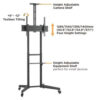 Brateck T1040T Versatile & Compact Steel TV Cart with top and centre shelf for 37”-70” TVs Up to 50kg - Brateck TV Stand