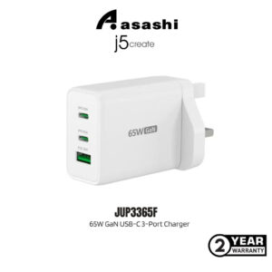 ff24eb8d206346371e0f9129da0b908f.jpeg J5Create JUP3365F 65W GaN USB-C 3-Port Charger