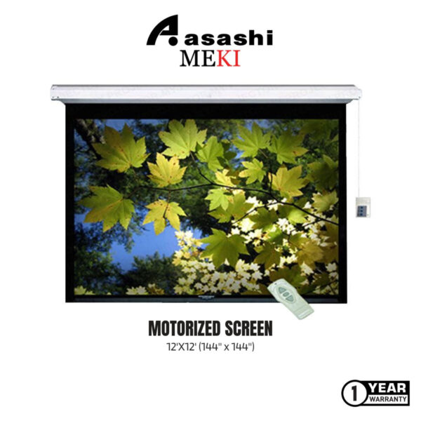 Ez Meki 12'X12' (144" x 144") Electronic Motorized Screen White