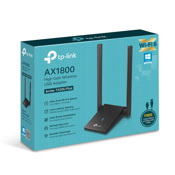 Tp-Link Archer TX20U Plus AX1800 High Gain Dual Band Wi-Fi 6 USB Adapter