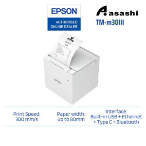 0ef5f45318b8db32d4091b60c4dc38fb.jpeg Epson TM-m30III USB + Ethernet + Type C + Bluetooth Tablet POS Receipt Printer (White)