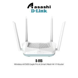 0f2d2d8f4933f2ff677cd30326a7de8d.jpeg D-Link D-R15 Wireless AX1500 Eagle Pro Ai Smart Mesh Wi-Fi Router with 4 x 5dBi Antenna Support UNIFi & TIME