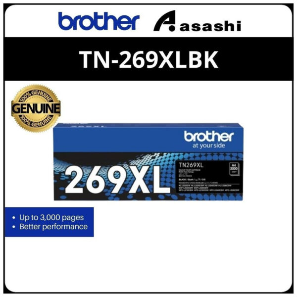 Brother TN-269XL / TN-269XLC Cyan TN-269XLM Magenta TN-269XLY Yellow TN-269XLBK Black Original Colour Toner Cartridge