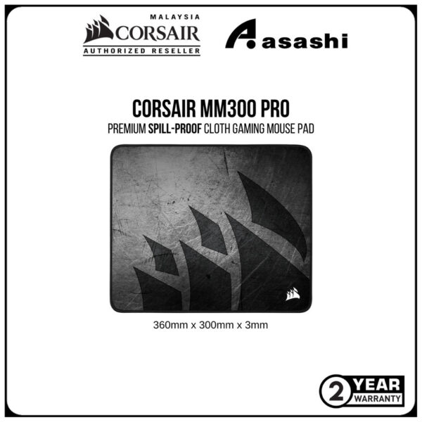 Corsair MM300 Pro Premium Spill-Proof Cloth Gaming Mouse Pad - Medium/ Extended ( CH-9413631-WW / CH-9413641-WW )