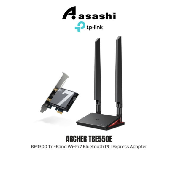 TP-Link Archer TBE550E BE9300 Tri-Band Wi-Fi 7 Bluetooth PCI Express Adapter