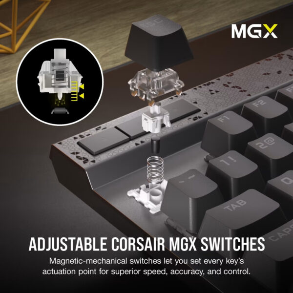 Corsair K70 MAX RGB Magnetic Mechanical Gaming Keyboard [Full Size Layout/CORSAIR MGX Switches/8000Hz Poll Rate]