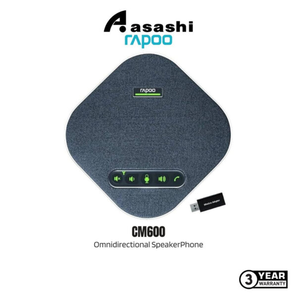 Rapoo CM600 Omnidirectional Full-duplex deep echo cancellation, 48KHz broadband high-definition technology SpeakerPhone