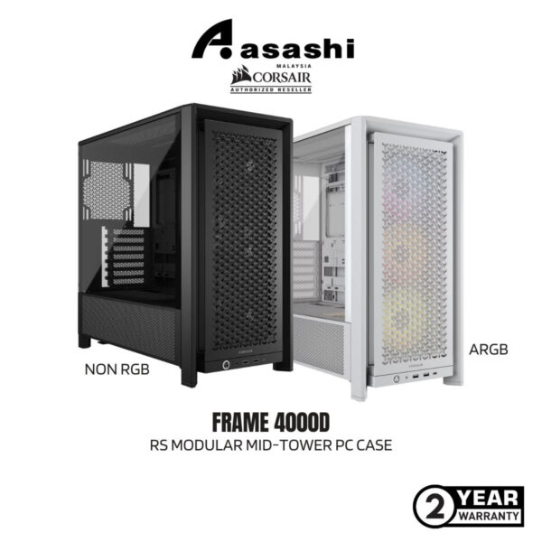 36db20dbdd59e7d9c504a916f304fcbd.jpeg CORSAIR FRAME 4000D RS ARGB Modular Mid-Tower PC Case / Non RGB
