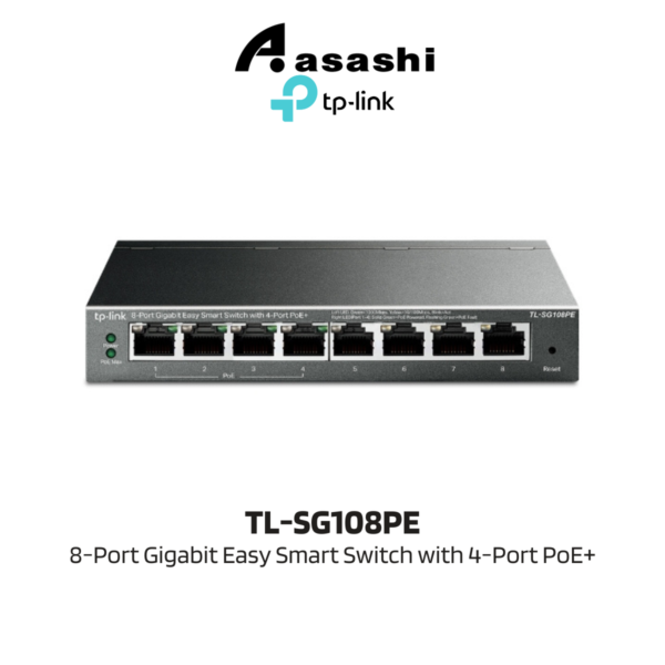 TP-Link TL-SG108PE 8-Port Gigabit Easy Smart Switch with 4-Port PoE+