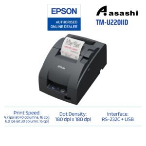 4a5cecd073cd76e1392e95f65e31edbd.jpeg Epson TM-U220IID-U05 USB Receipt Dot Printer (SA Font, Grey)