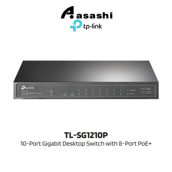 Tp-link TL-SG1210P 10-Port Gigabit Desktop Switch with 8-Port PoE+