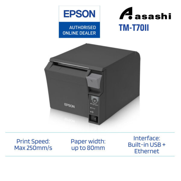 Epson TM-T70II Ethernet Thermal Receipt Printer (Thai, Vietnam Font,Grey)