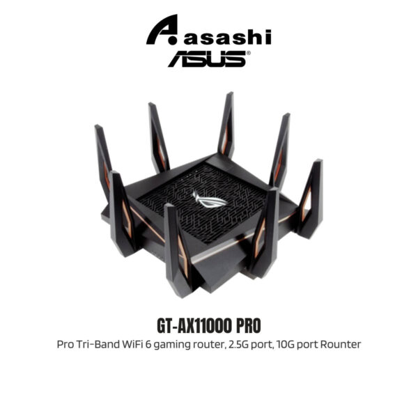 Asus ROG Rapture GT-AX11000 Pro Tri-Band WiFi 6 gaming router, 2.5G port, 10G port Rounter