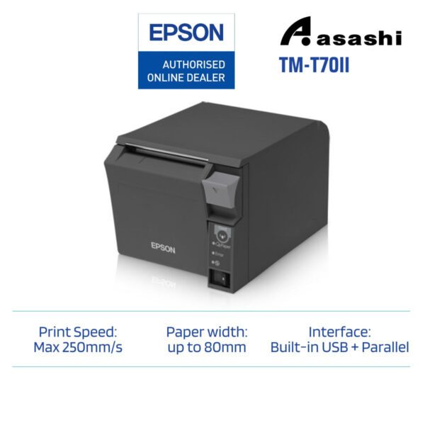 Epson TM-T70II USB + Parallel Thermal Receipt Printer (Thai, Vietnam Font,Grey)