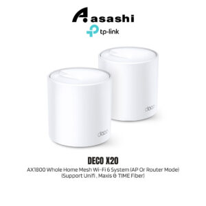 TP-Link DECO X20 AX1800 Whole Home Mesh Wi-Fi 6 System (AP Or Router Mode) (Support Unifi , Maxis & TIME Fiber)