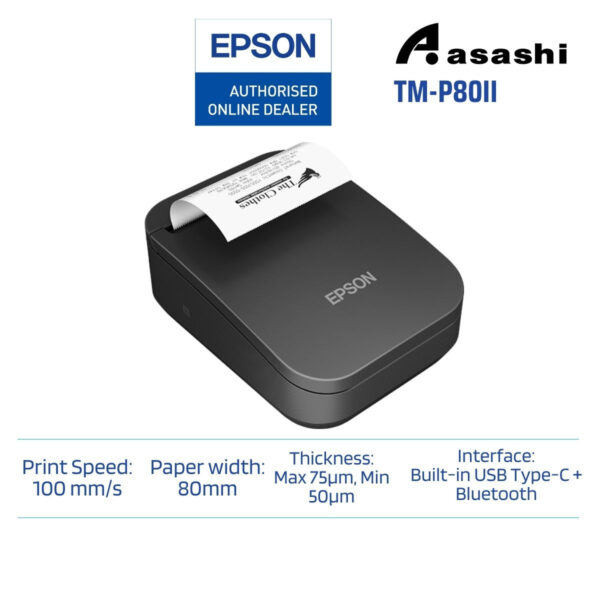 Epson P80II USB Type-C and Bluetooth Mobile Pos Printer