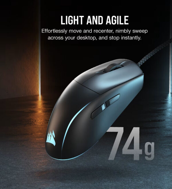 CORSAIR M75 Lightweight RGB Gaming Mouse - Black (74g, Wired, RGB)