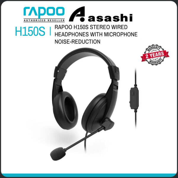 Rapoo H120 USB Wired Stereo Headset with Mic / Rapoo H150S Stereo Wired Headphones with Microphone Noise-Reduction