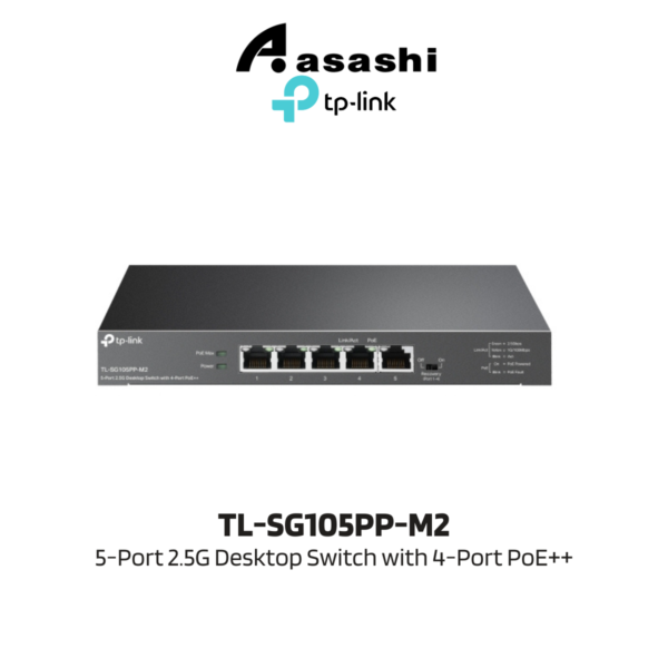 TP-Link TL-SG105PP-M2 5-Port 2.5G Desktop Switch with 4-Port PoE++