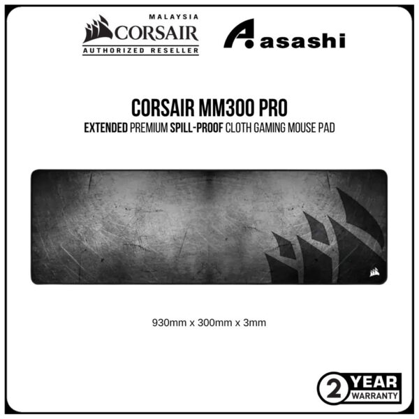 Corsair MM300 Pro Premium Spill-Proof Cloth Gaming Mouse Pad - Medium/ Extended ( CH-9413631-WW / CH-9413641-WW )