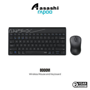 Rapoo 8000M Silent Multi Mode Bluetooth 3.0 / 4.0 / 2.4GHz Wireless Mouse and Keyboard Combo - 3 Years Warranty