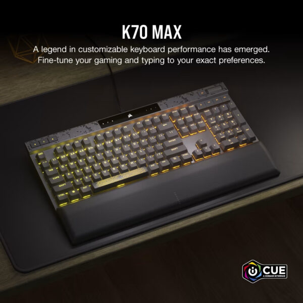 Corsair K70 MAX RGB Magnetic Mechanical Gaming Keyboard [Full Size Layout/CORSAIR MGX Switches/8000Hz Poll Rate]