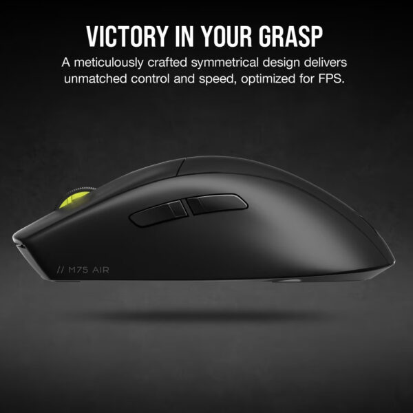 CORSAIR M75 AIR WIRELESS Ultra-Lightweight Gaming Mouse – Black/White (60g, 100hrs)