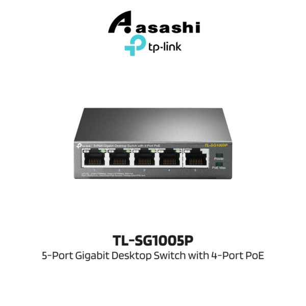 c2d35d24c81696cec57ba6243b113ffc.png TP-Link TL-SG1005P 5-Port Gigabit Desktop Switch with 4-Port PoE
