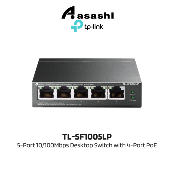 da78118ef28bee3055ffd9fcca370fd0.png TP-Link TL-SF1005LP 5-Port 10/100Mbps Desktop Switch with 4-Port PoE