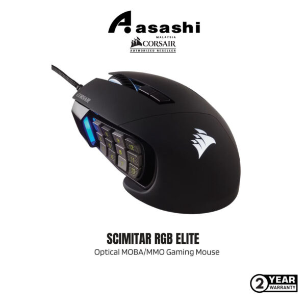 Corsair SCIMITAR RGB ELITE Optical MOBA/MMO Gaming Mouse